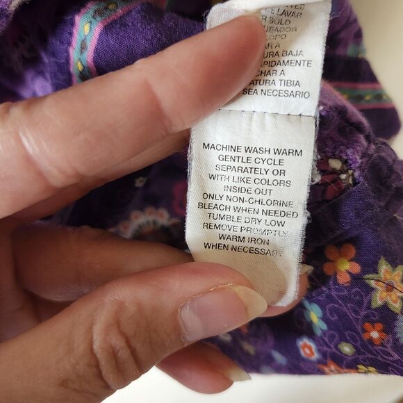 The Children’s Place Girls Purple Floral Long Sleeve Dress Boho Size 6X/7 - Picture 5 of 6